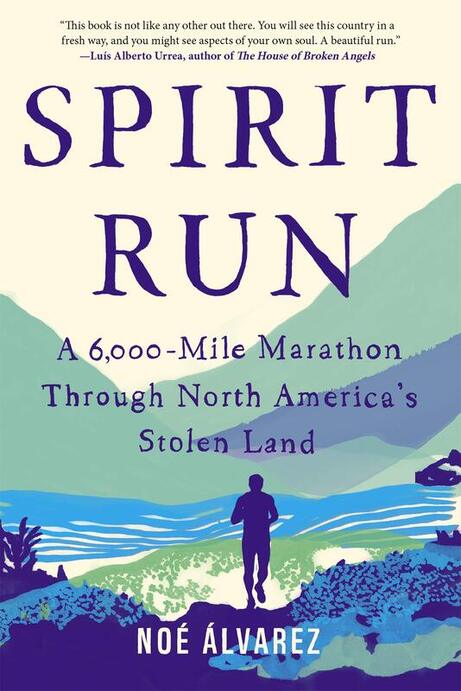 Book cover of Spirit Run. A man is running in the beach.