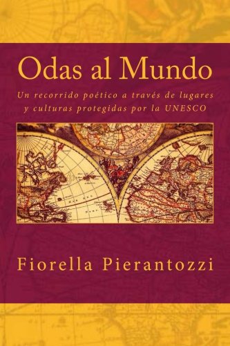 Front cover of the book titled Odas a mundo. There is a picture of a world map