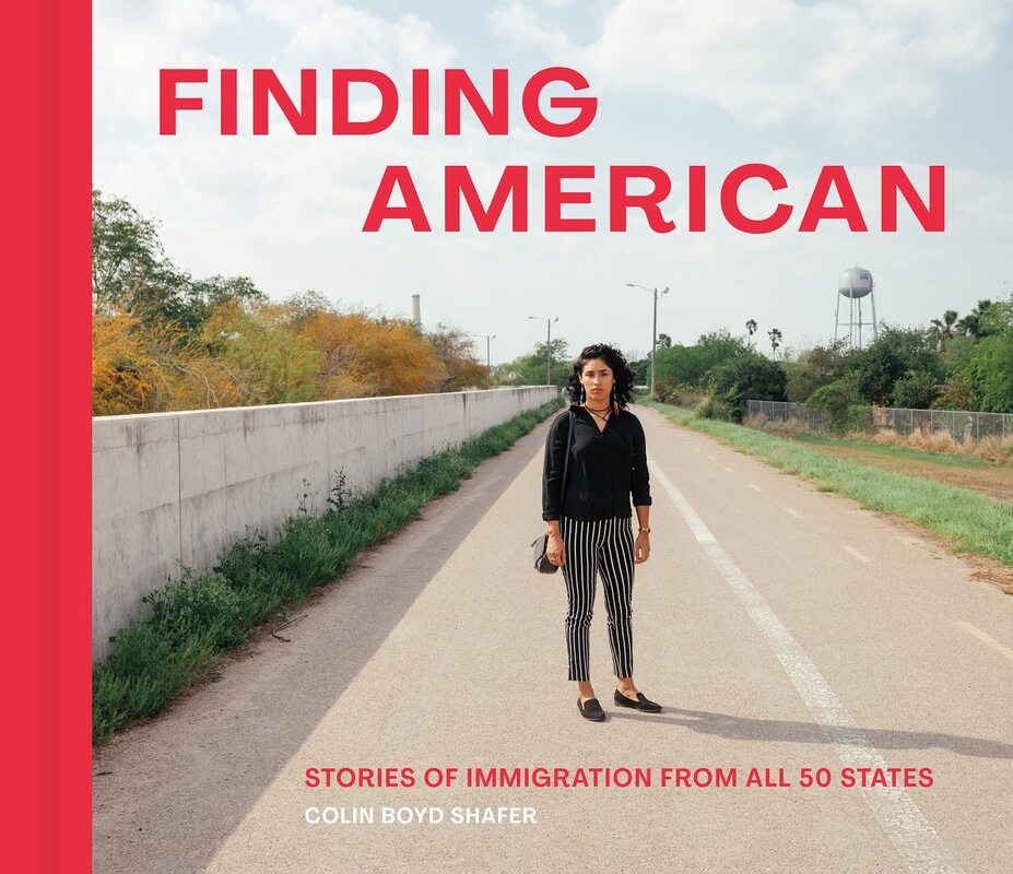 Finding america book cover. A woman is standing on a road
