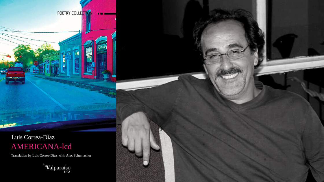 Luis Correa Diaz and the front cover of his book Americana lcd
